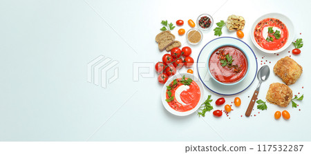 Tomato soup, concept of healthy food, healthy nutrition Tomato soup, concept of healthy food, healthy nutrition 117532287