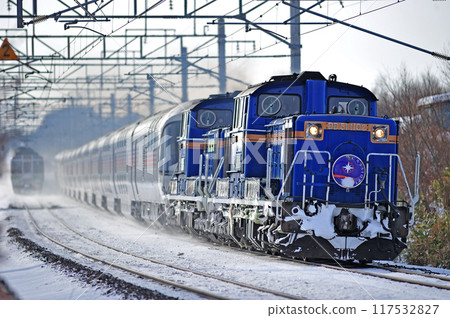 Chitose Line Eniwa-Kitahiroshima JR Hokkaido DD51-1140 + JR East E26 Series Cassiopeia 117532827