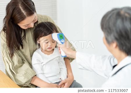 Pediatrics, face-to-face, parent and child, fever Pediatrics, face-to-face, parent and child, fever 117533007