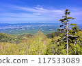 View from Tokachidake Onsen in early summer in Kamifurano, Hokkaido View from Tokachidake Onsen in early summer in Kamifurano, Hokkaido 117533089