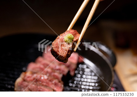 Steak, Yakiniku, Wasabi Steak, Yakiniku, Wasabi 117533230