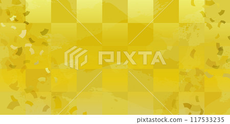 Golden background of Japanese paper and confetti (vector luxury Japanese style) Golden background of Japanese paper and confetti (vector luxury Japanese style) 117533235