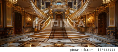Staircase in an old palace Staircase in an old palace 117533553