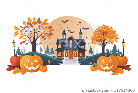 Autumn illustration material 117534360