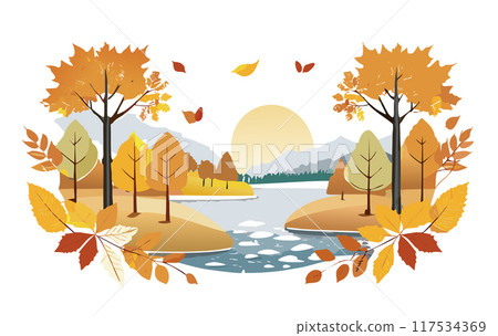 Autumn illustration material 117534369
