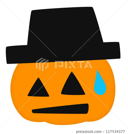 Halloween pumpkin face cold sweat Halloween pumpkin face cold sweat 117534377