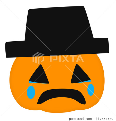 Halloween pumpkin face/crying face Halloween pumpkin face/crying face 117534379