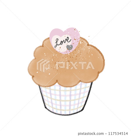 Cute cupcakes with a gentle atmosphere - topped with hearts Cute cupcakes with a gentle atmosphere - topped with hearts 117534514