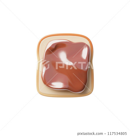 3D icon bread with chocolate spread vector illustration 117534805