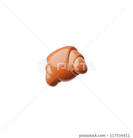 3D French croissant pastry plastic style vector icon, realistic twisted puff pastry tasty bakery volume sweet snack food 3D French croissant pastry plastic style vector icon, realistic twisted puff pastry tasty bakery volume sweet snack food 117534811