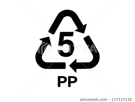 回收標誌 PET瓶5號材質展示 識別標記 圖示材質 117535138