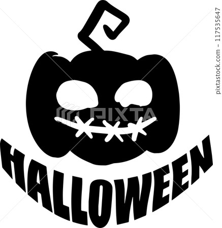 The halloween logo for stamp of sticker decor. 117535647