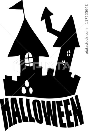 The halloween logo for stamp of sticker decor. The halloween logo for stamp of sticker decor. 117535648