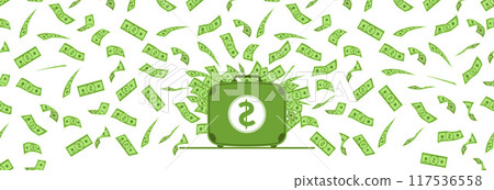 A full suitcase of money. 117536558