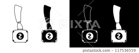 A hand holds a business case. 117536559