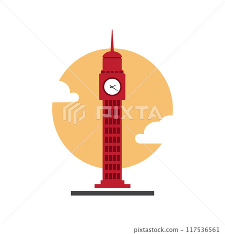 Big clock on the tower. Big clock on the tower. 117536561