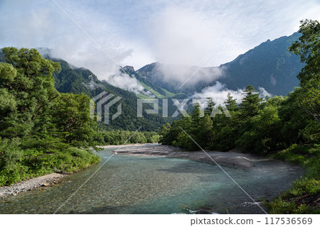 The Hotaka Mountains seen across the Azusa River, Kamikochi 117536569