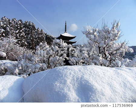 雪中的五層寶塔 117536969