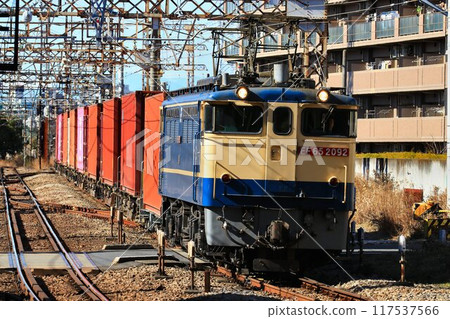 "Container freight train" pulled by electric locomotive [EF65] 117537566