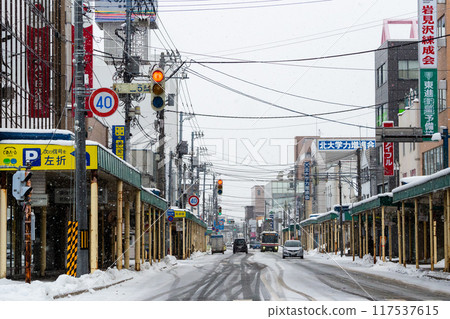 Iwamizawa city on a snowy day (2020) 117537615