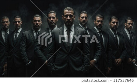 Male businessmen are standing in business suits 117537646
