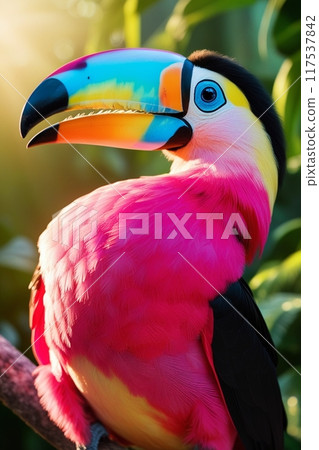 圖案鮮豔的巨嘴鳥 117537842