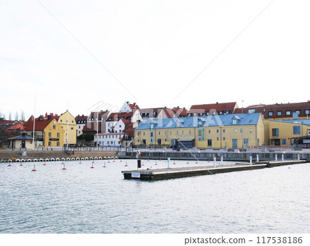 可愛的歐洲城鎮景觀和港口風景 117538186