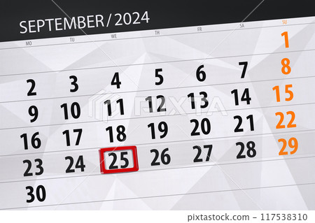 Calendar 2024, deadline, day, month, page, organizer, date, September, wednesday, number 25 117538310