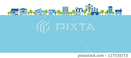 警察崗亭、建築物、房子等簡單可愛的城市插畫 警察崗亭、建築物、房子等簡單可愛的城市插畫 117538733