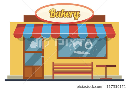 Bakery building icon. Pastry store cartoon front 117539151