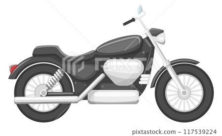 Touring bike side view. Cartoon fast motorcycle 117539224