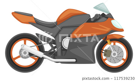 Sport bike side view. Fast racing motorcycle 117539230