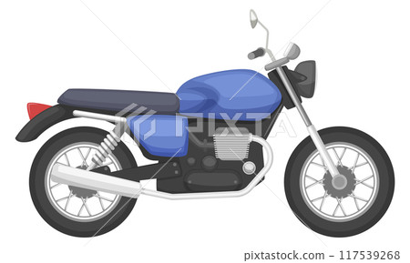 Motorcycle cartoon icon. Chopper motorbike side view Motorcycle cartoon icon. Chopper motorbike side view 117539268