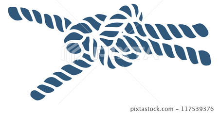 Cable loop. Nautical hand drawn rope knot Cable loop. Nautical hand drawn rope knot 117539376