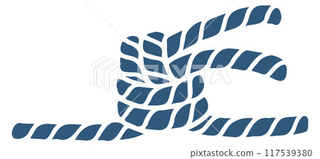Marine knot. Twisted rope loop. Cord sketch 117539380