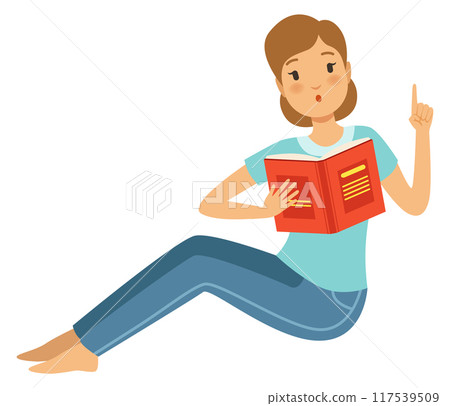 Woman read book aloud. Kid story reading Woman read book aloud. Kid story reading 117539509