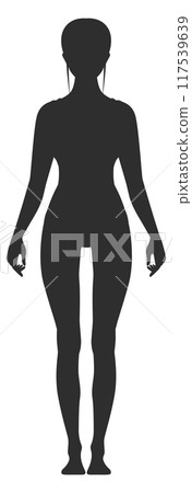 Woman black silhouette. Female body figure icon 117539639