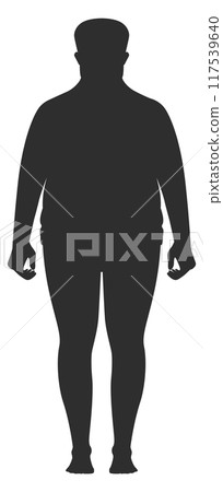 Fat man silhouette. Obese person body symbol Fat man silhouette. Obese person body symbol 117539640