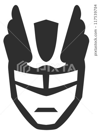 Superpower helmet symbol. Superhero mask black icon Superpower helmet symbol. Superhero mask black icon 117539784