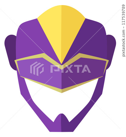 Superhero mask color icon. Superpower helmet symbol Superhero mask color icon. Superpower helmet symbol 117539789