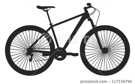 City bicycle black silhouette. Active urban transport 117539796