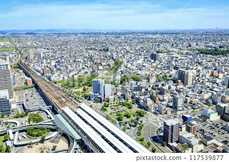 從岐阜市第43號樓頂層展望台看到的景色 從岐阜市第43號樓頂層展望台看到的景色 117539877