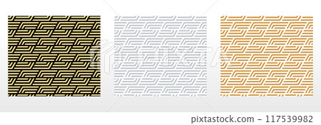 Set of abstract geometric patterns. Seamless vector backgrounds. Colored ornaments Graphic modern patterns Simple lattice graphic design 117539982