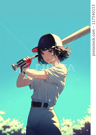 女孩練習棒球 AI 圖像 女孩練習棒球 AI 圖像 117540153