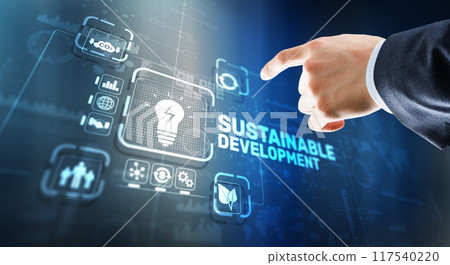 Sustainable Balanced Development. Balance between nature and science 117540220