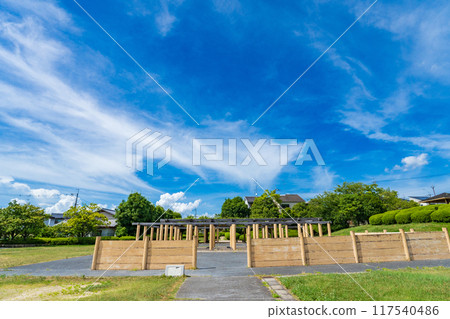Front of the building at the Seido Government Office ruins in Joyo, Kyoto Prefecture Front of the building at the Seido Government Office ruins in Joyo, Kyoto Prefecture 117540486