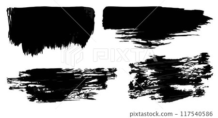 Vector set of grunge watercolor broad strokes 117540586