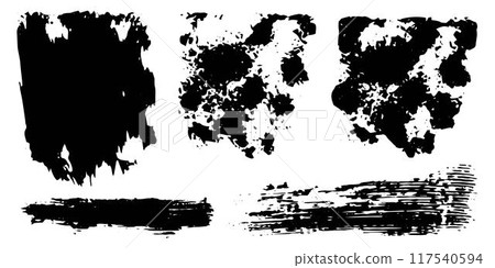 Vector set of grunge watercolor broad strokes 117540594