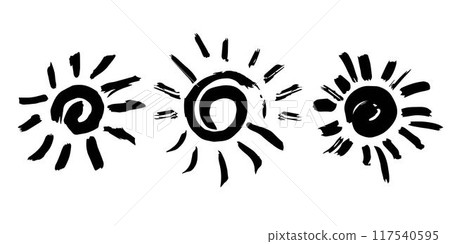 Vector set of grunge watercolor broad strokes 117540595
