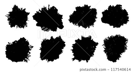 Vector set of grunge watercolor broad strokes 117540614